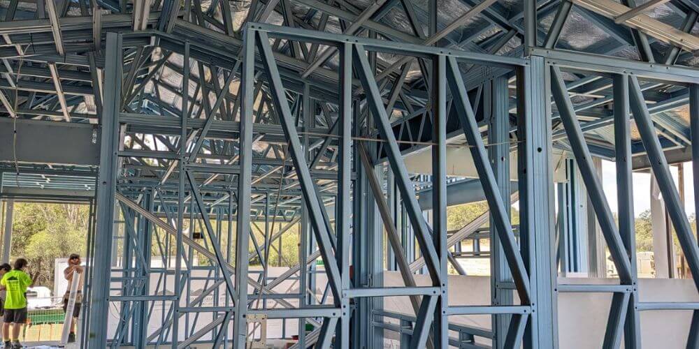 steel house frames, steel wall frames Queensland, building a home using steel wall frames, prefab steel frames